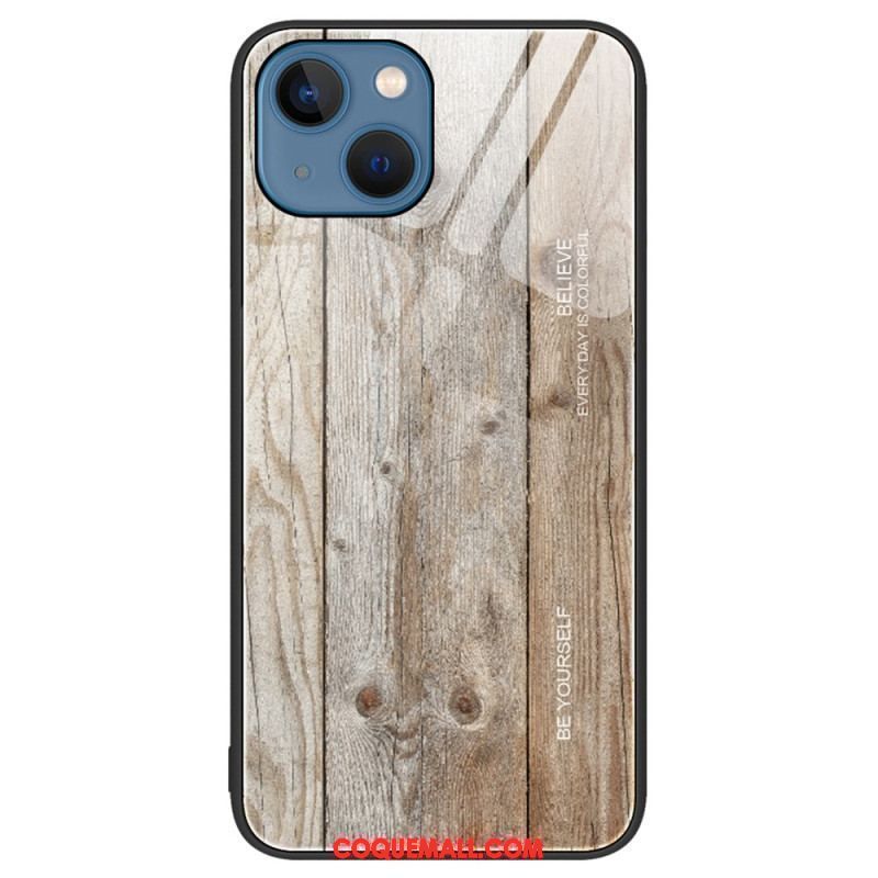 Coque iPhone 15 Plus Verre Trempé Design Bois