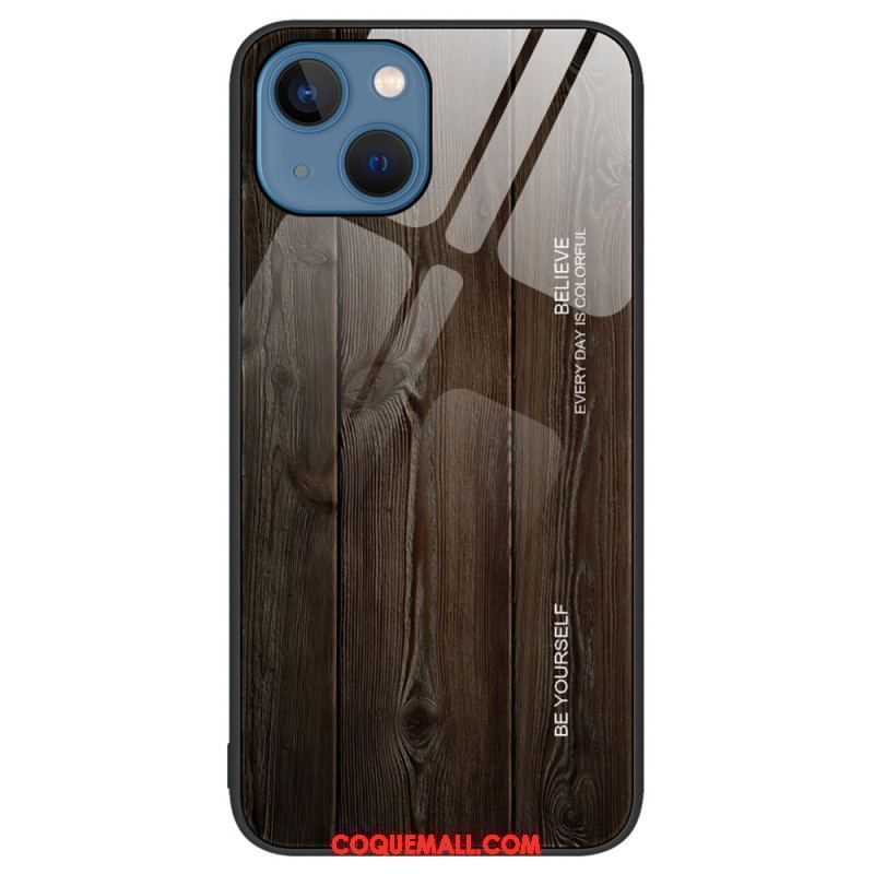 Coque iPhone 15 Plus Verre Trempé Design Bois