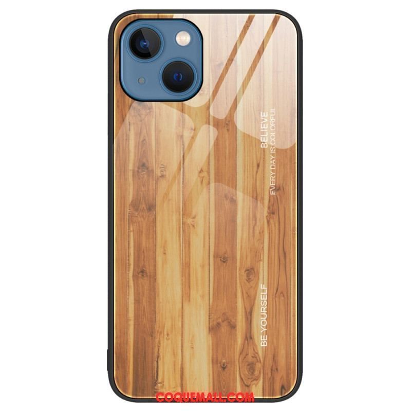 Coque iPhone 15 Plus Verre Trempé Design Bois