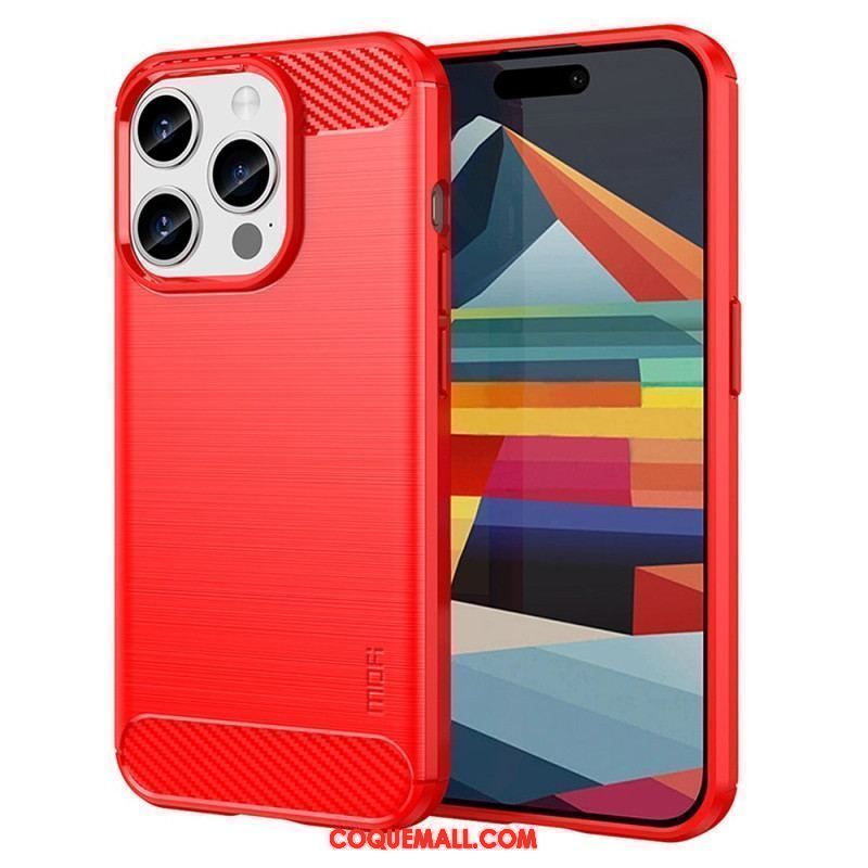 Coque iPhone 15 Pro Fibre Carbone Brossée MOFI