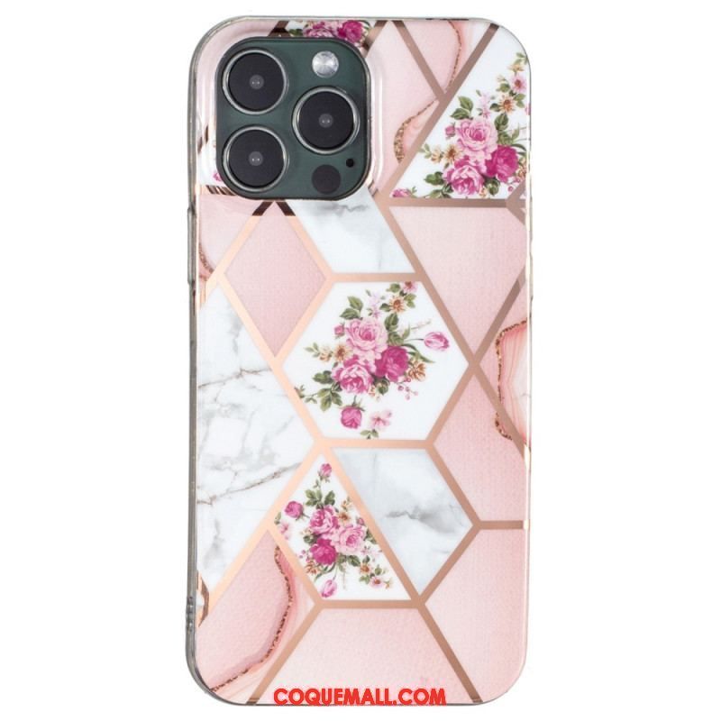 Coque iPhone 15 Pro Marbre Floral