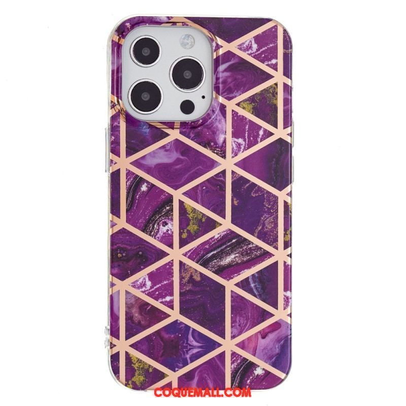 Coque iPhone 15 Pro Marbre Géométrique