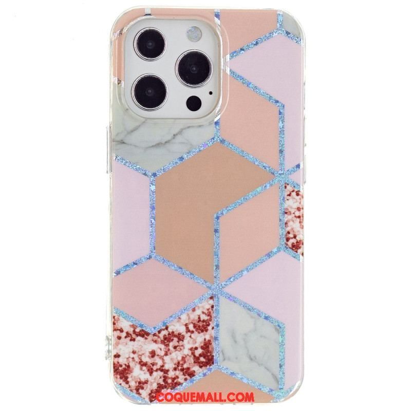 Coque iPhone 15 Pro Marbre Géométrique