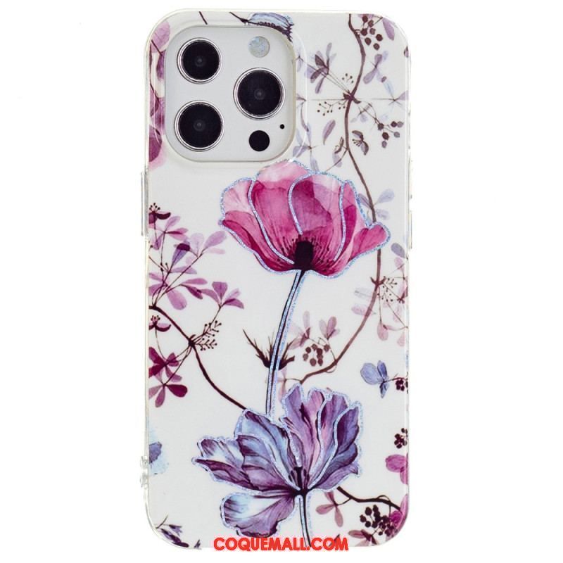 Coque iPhone 15 Pro Max Marbre Floral