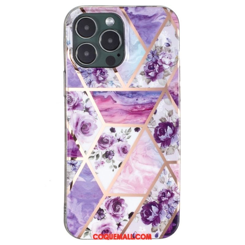 Coque iPhone 15 Pro Max Marbre Floral