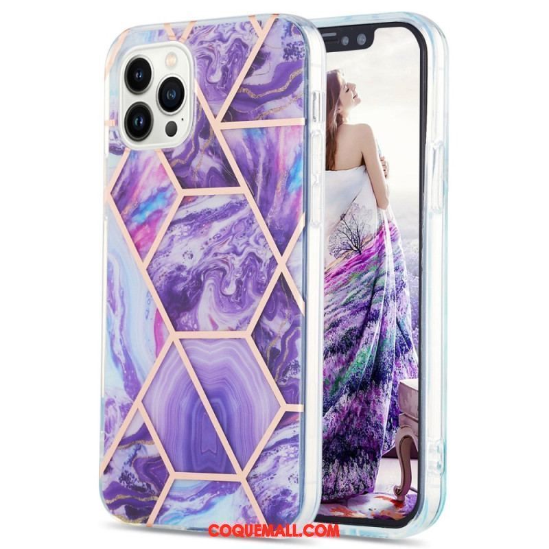 Coque iPhone 15 Pro Max Marbre Géométrique