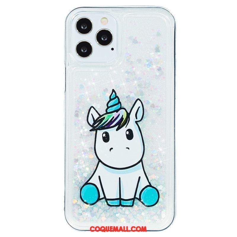 Coque iPhone 15 Pro Max Paillettes Licorne