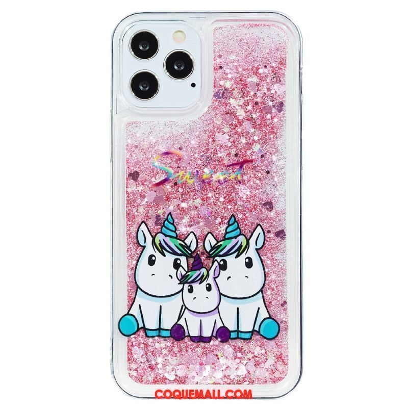 Coque iPhone 15 Pro Max Paillettes Licorne