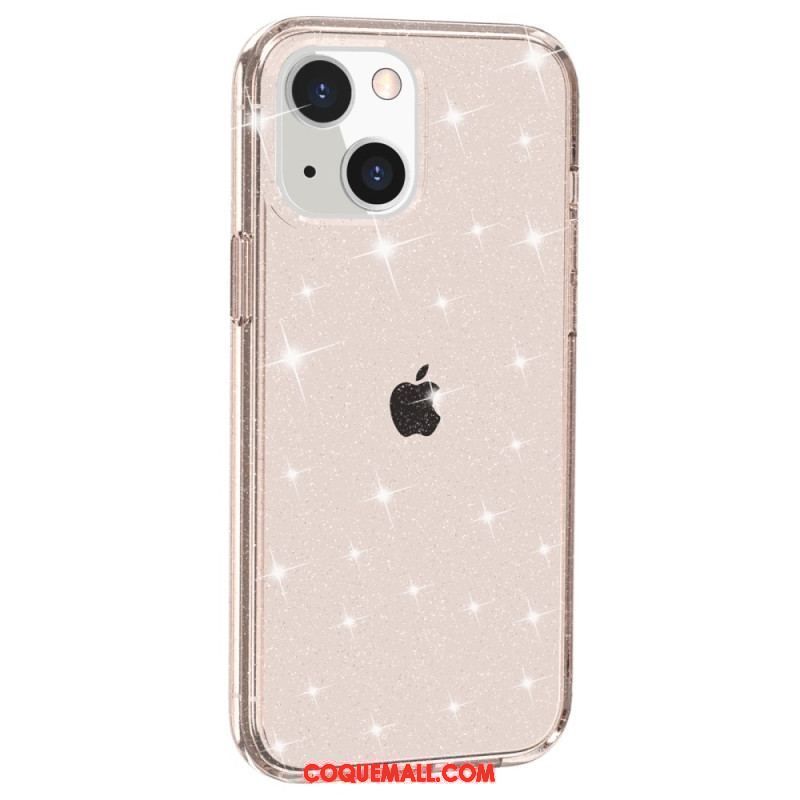 Coque iPhone 15 Transparente Paillettes