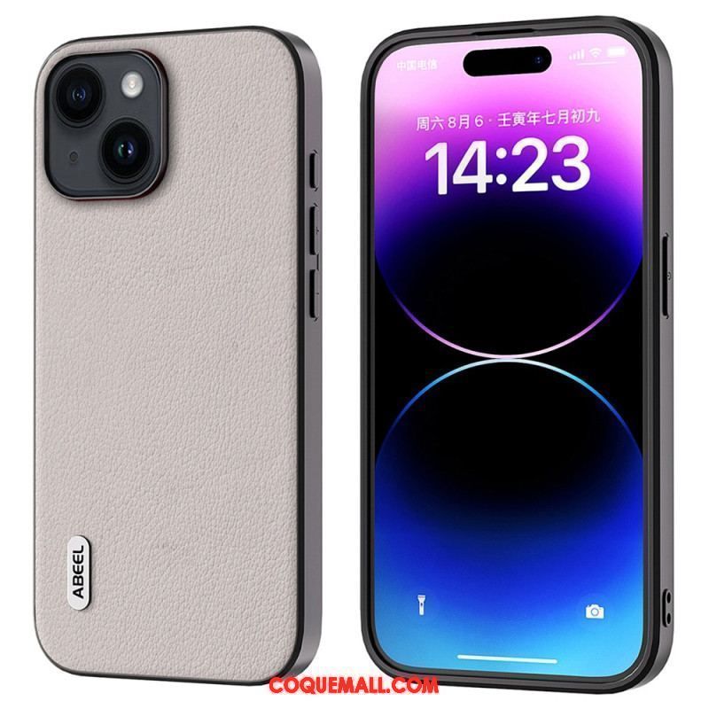 Coque iPhone 15 Véritable Cuir ABEEL