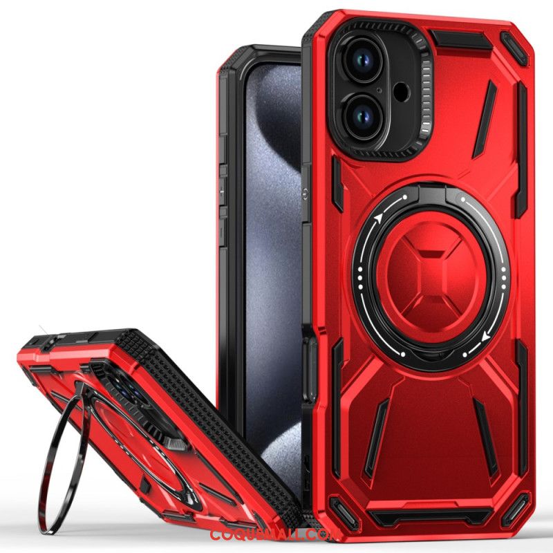 Coque iPhone 16 Plus Effet Métal Support Magnétique