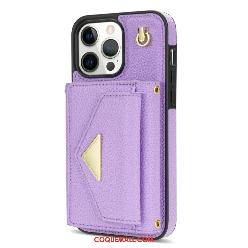 Coque iPhone 16 Pro Max Porte-Cartes et Bandoulière