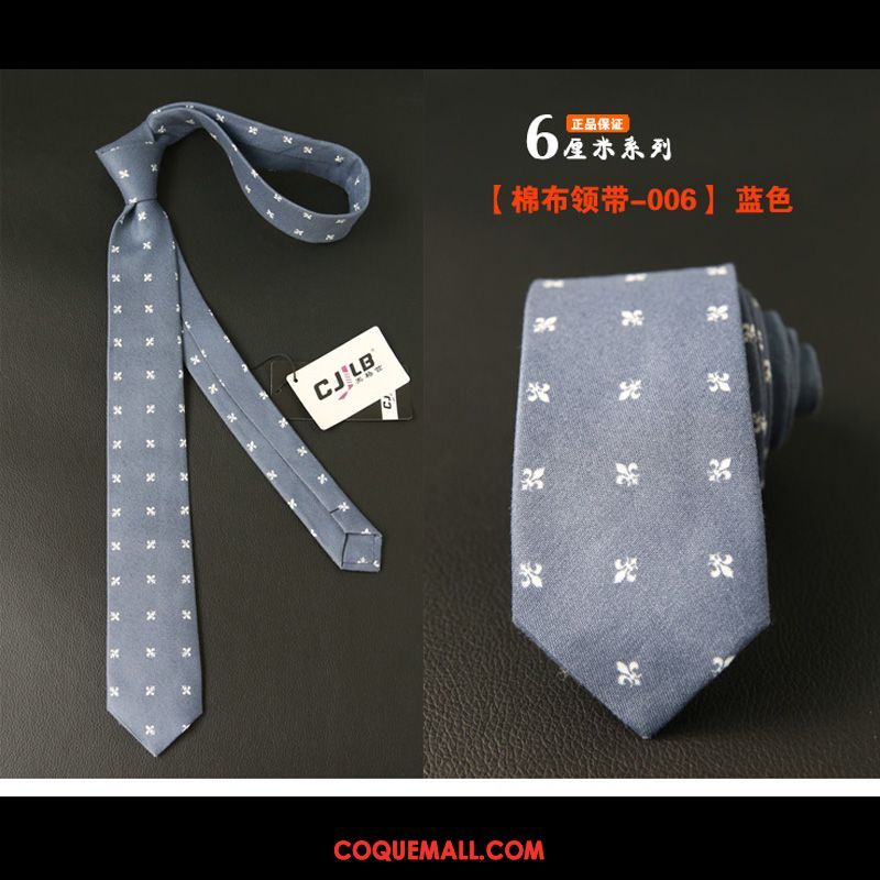 Cravate Homme 6cm Coton Les Adolescents, Cravate Britanique Bleu
