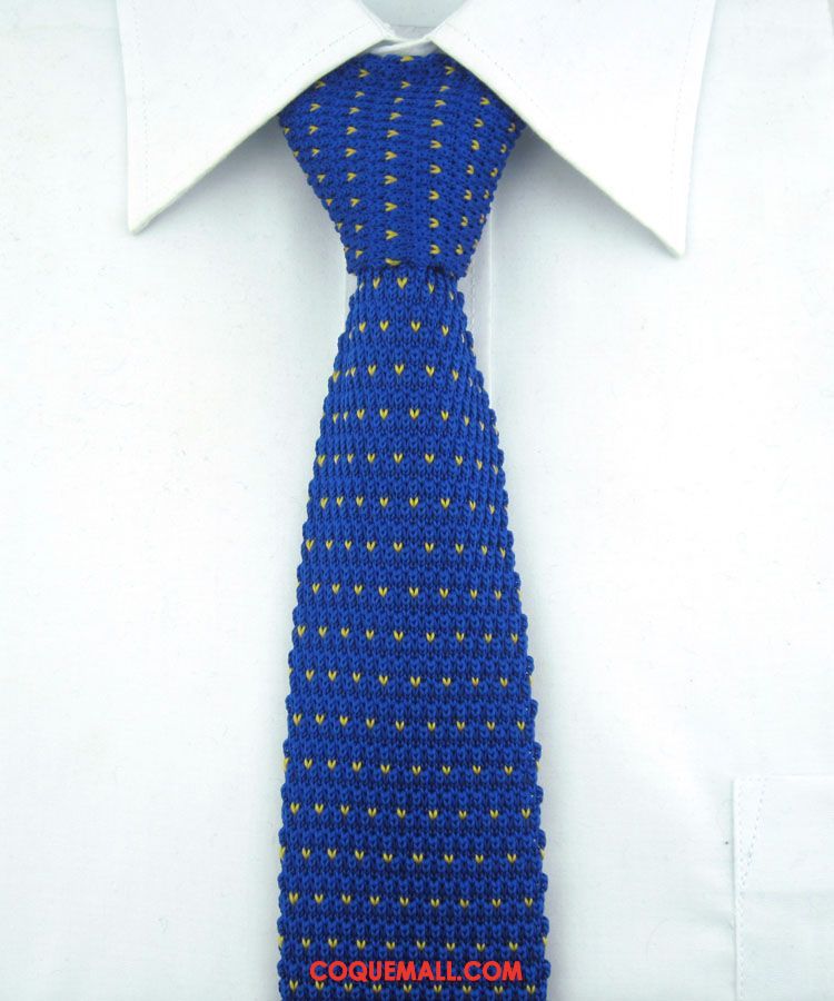 Cravate Homme Amoureux Vêtements De Cérémonie Entreprise, Cravate Tricot Bleu
