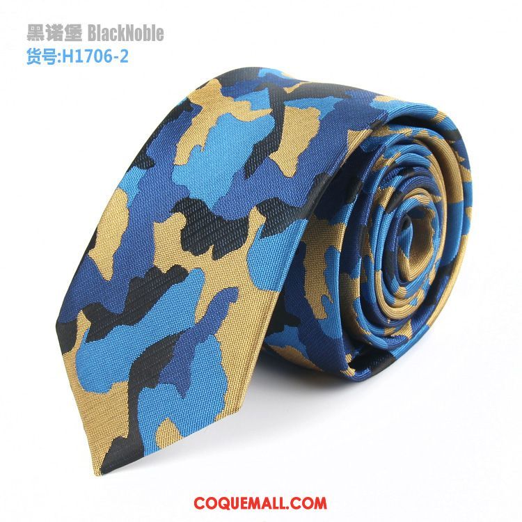 Cravate Homme Bleu Carrière Personnalité, Cravate Camouflage Vêtements De Cérémonie