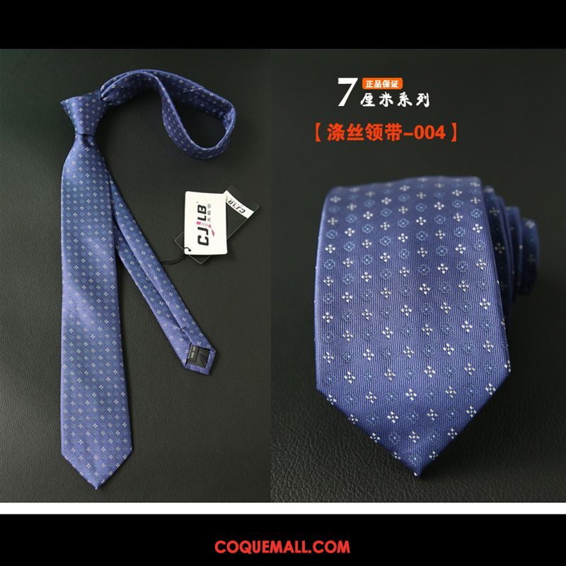 Cravate Homme Entreprise 7cm Carrière, Cravate Étudiant Bleu