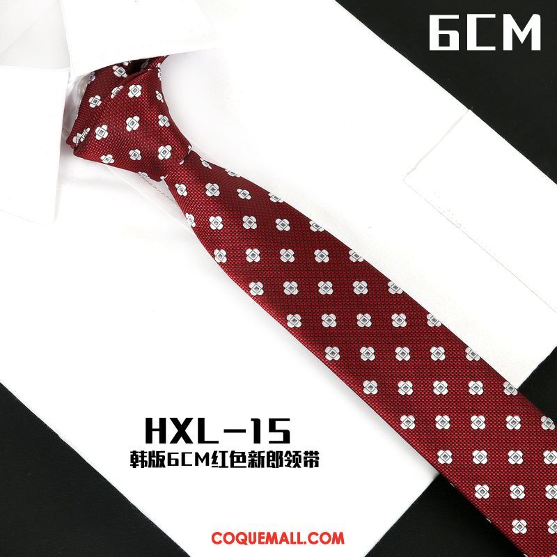 Cravate Homme Gros Le Marié 6cm, Cravate Entreprise Rouge