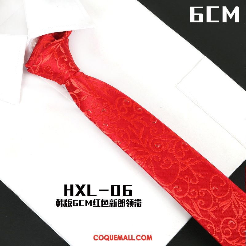 Cravate Homme Gros Le Marié 6cm, Cravate Entreprise Rouge