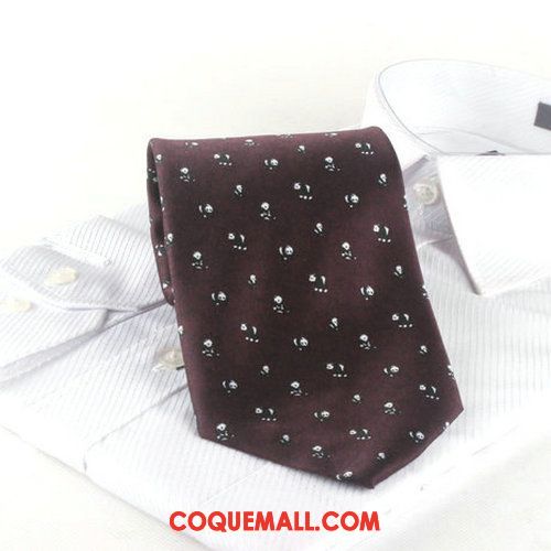 Cravate Homme Jaune Impression Personnalité, Cravate Milieu Modèle