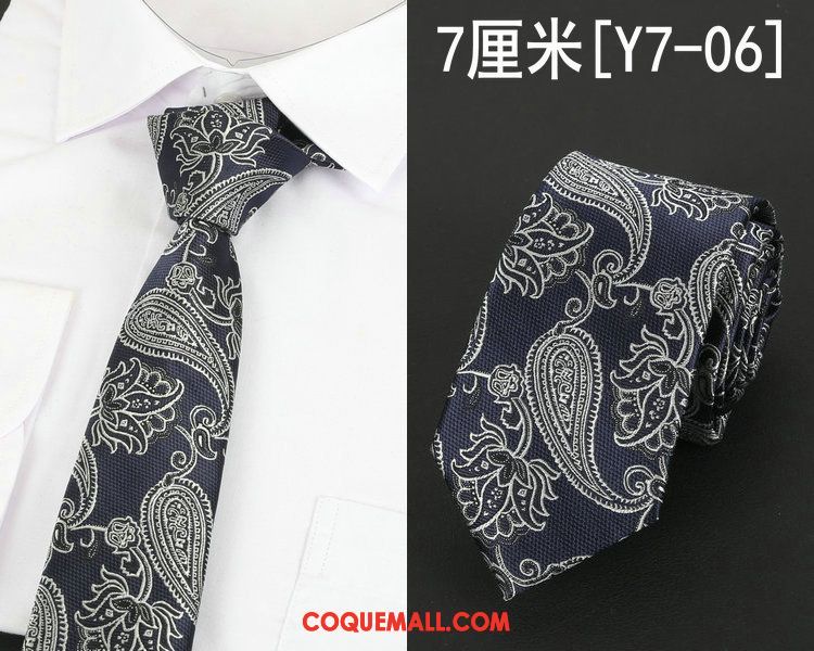 Cravate Homme Loisir 7cm Bleu, Cravate Marier Entreprise