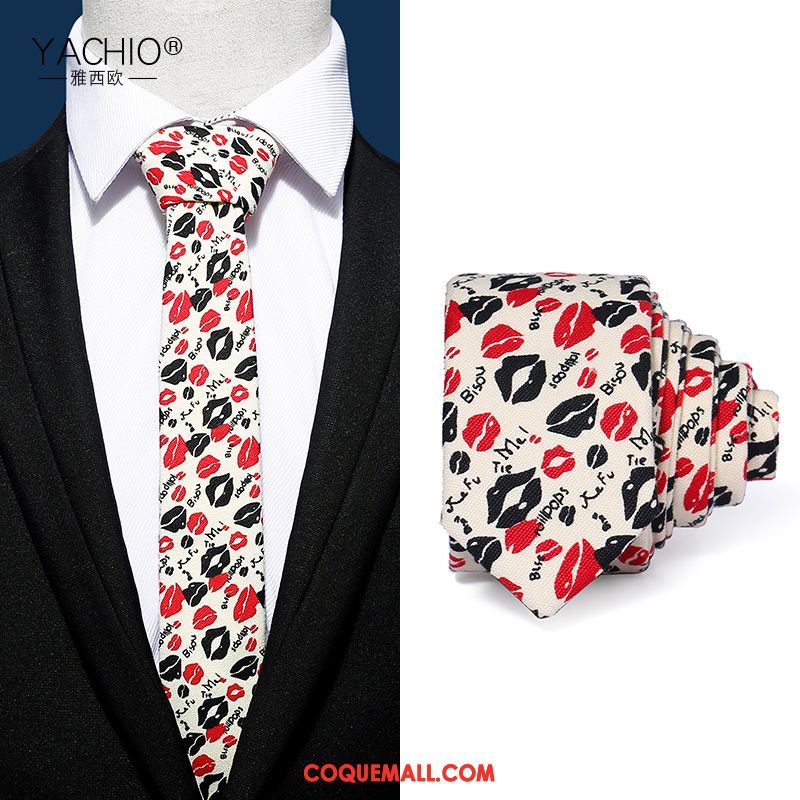Cravate Homme Loisir Mode Boite Cadeau, Cravate Coton Rouge