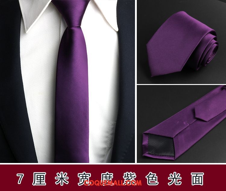 Cravate Homme Mode Violet Marier, Cravate Boite Cadeau Rouge