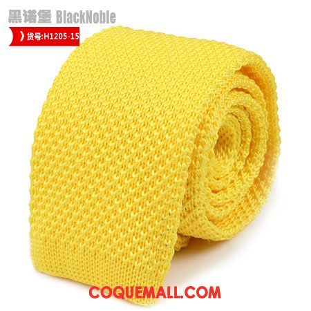 Cravate Homme Mode Étroit Jaune, Cravate Étudiant Tricot