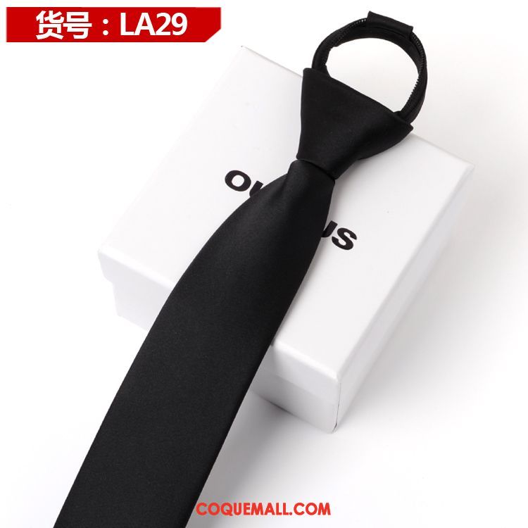 Cravate Homme Noir Paresseux Vêtements De Cérémonie, Cravate Loisir Étroit