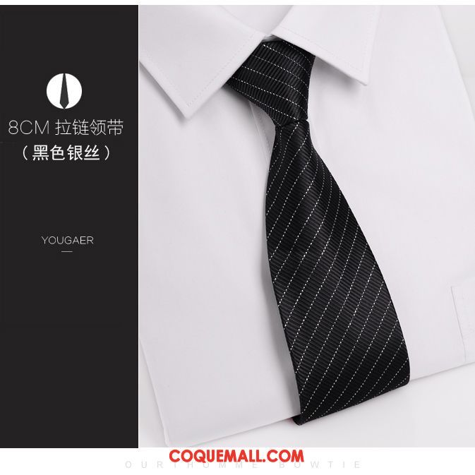 Cravate Homme Noir Vêtements De Cérémonie Carrière, Cravate Fermeture Éclair Bleu Foncé