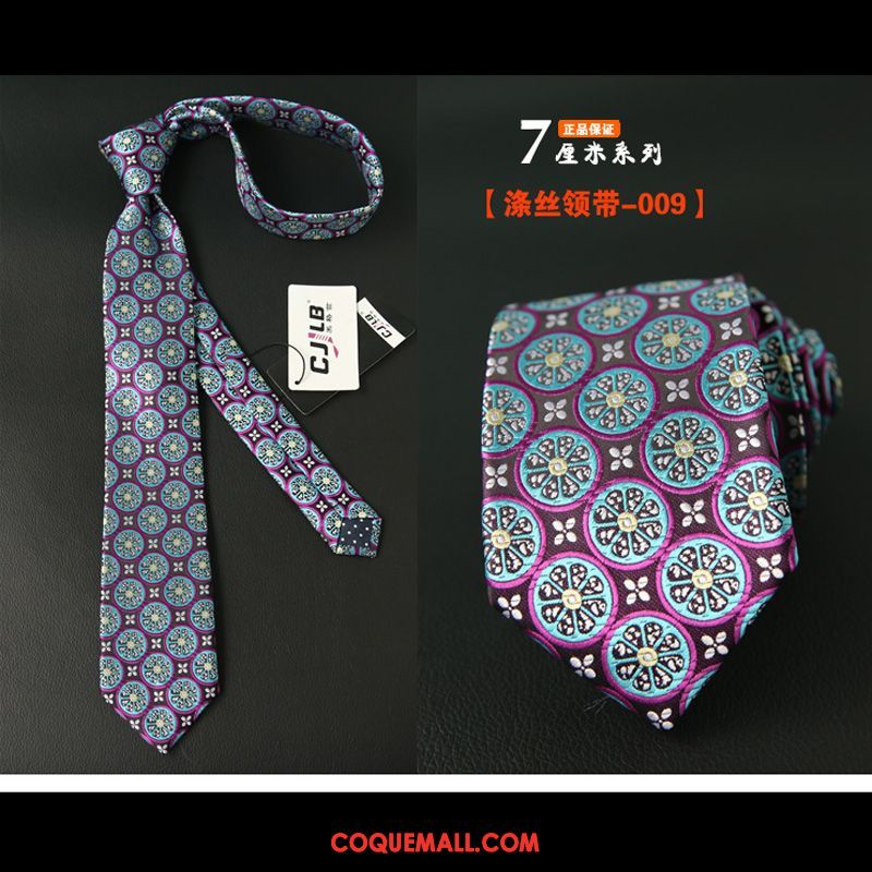 Cravate Homme Nouveau Violet Carrière, Cravate 7cm Points