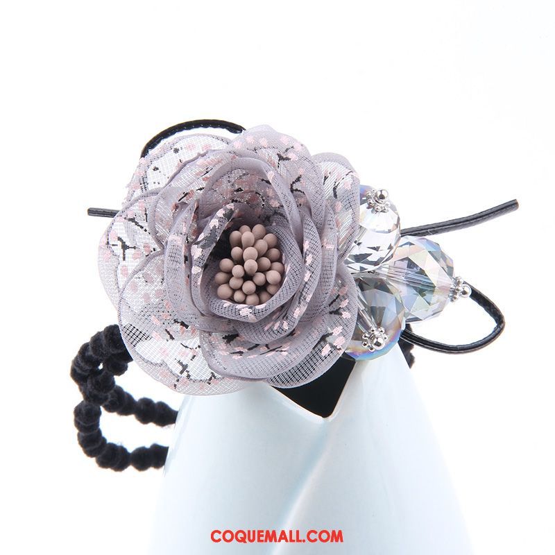 Fleur De Tête Femme Cheveux Cravate Tissu Perle, Fleur De Tête Fleurs Accessoires