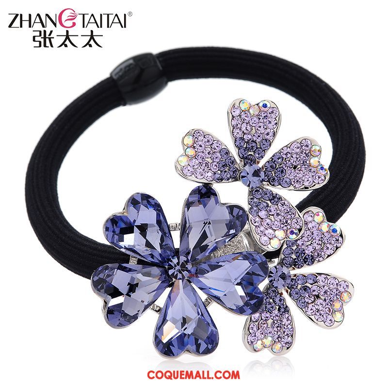 Fleur De Tête Femme Ornements De Cheveux Pierres De Strass Cercle Des Cheveux, Fleur De Tête Élastique Cheveux Cravate