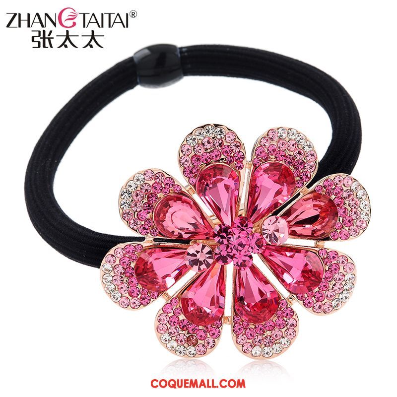 Fleur De Tête Femme Ornements De Cheveux Pierres De Strass Cercle Des Cheveux, Fleur De Tête Élastique Cheveux Cravate