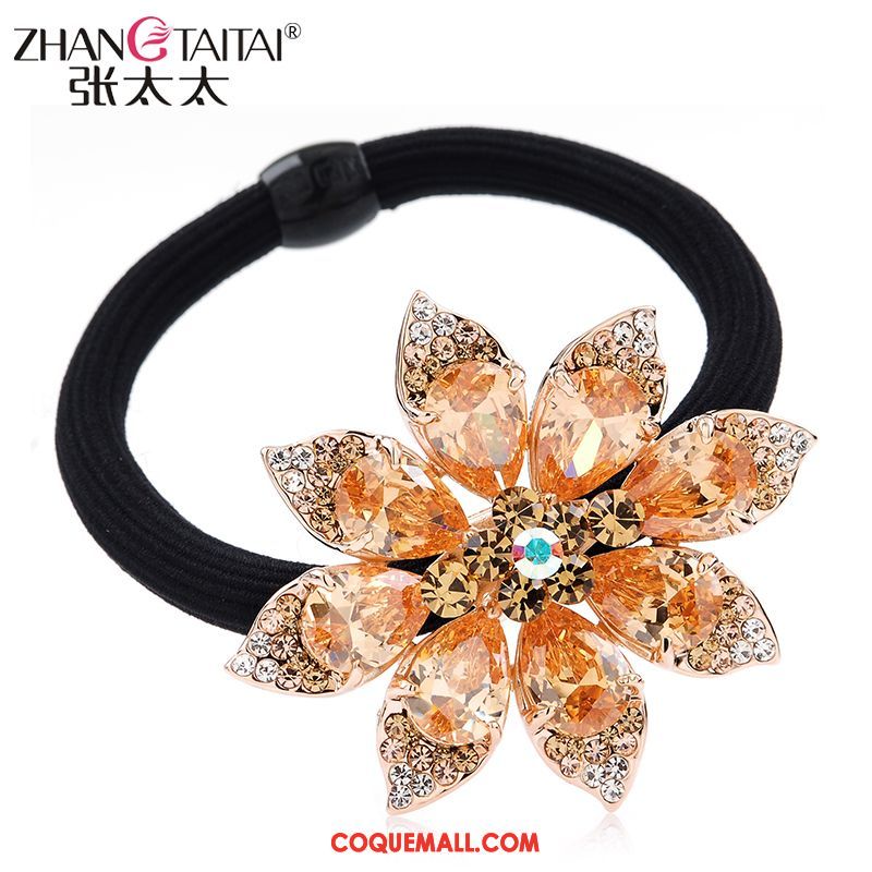 Fleur De Tête Femme Ornements De Cheveux Pierres De Strass Cercle Des Cheveux, Fleur De Tête Élastique Cheveux Cravate