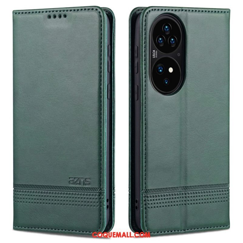 Flip Cover Huawei P50 Pro Style Cuir AZNS