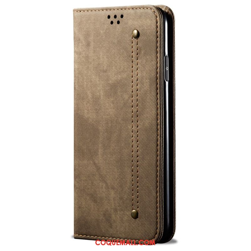 Flip Cover Huawei Pura 70 Tissu Jeans