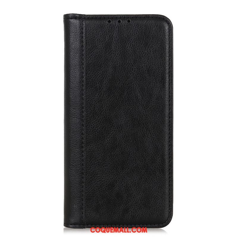 Flip Cover Moto E40 / E30 / E20 Cuir Litchi Fendu Élégance