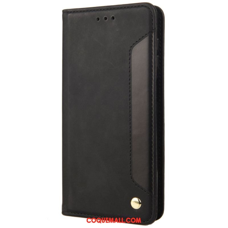 Flip Cover Moto E40 / E30 / E20 Effet Cuir Business Bicolore