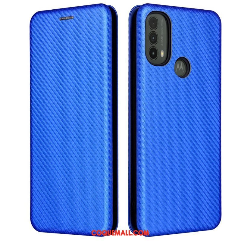 Flip Cover Moto E40 / E30 / E20 Fibre Carbone