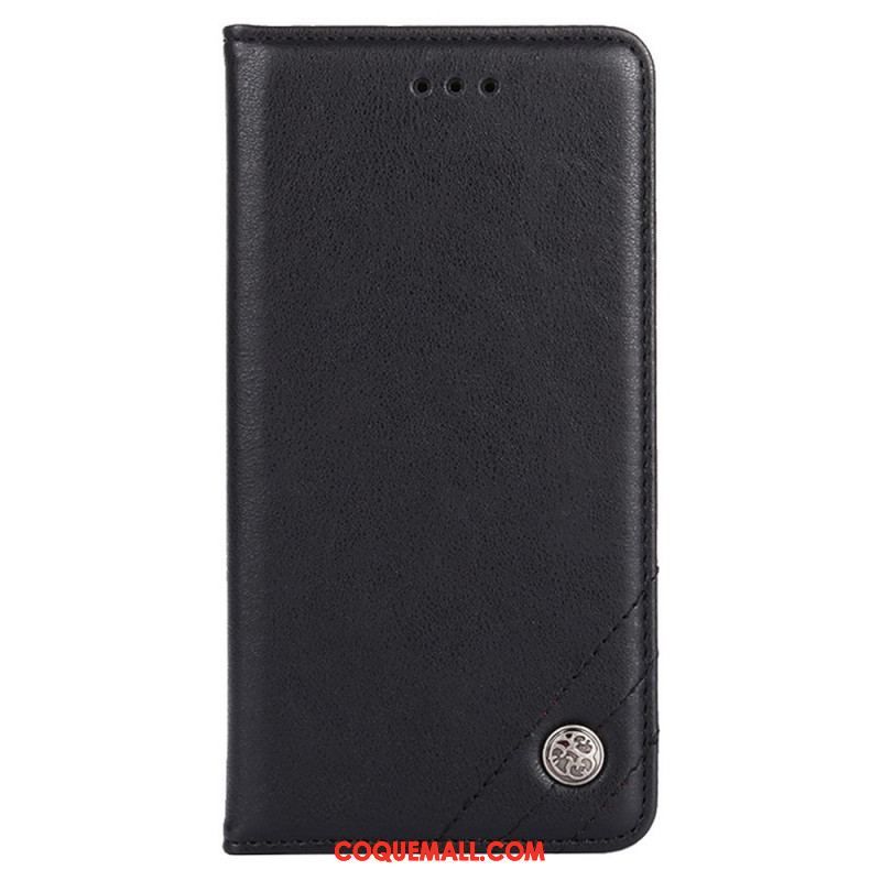 Flip Cover Moto E40 / E30 / E20 Style Cuir Rivet