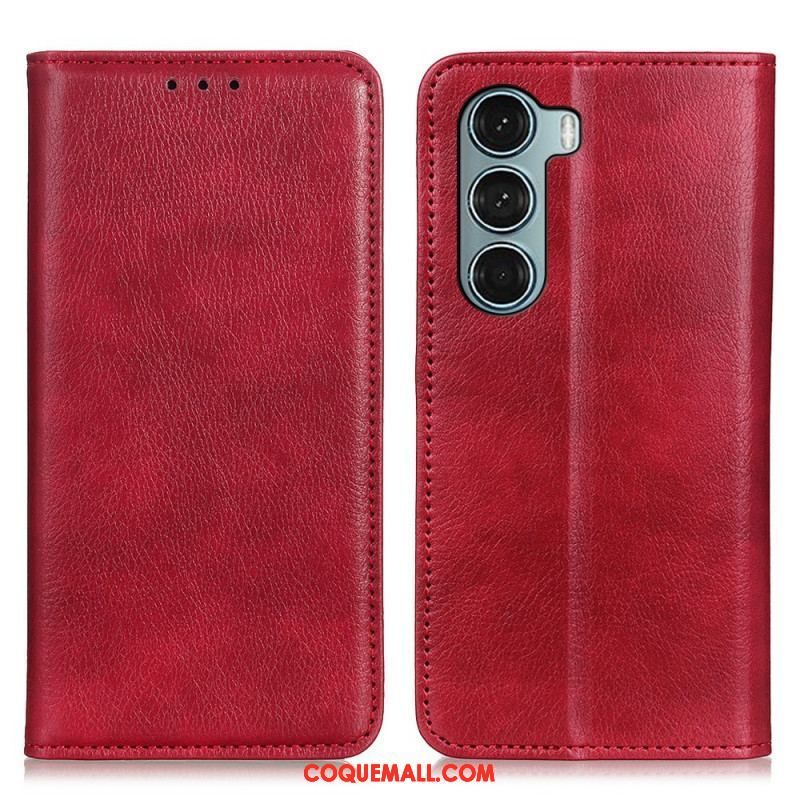 Flip Cover Moto G200 5G Cuir Litchi Fendu Texture