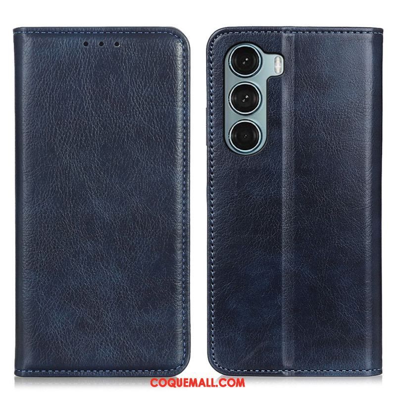 Flip Cover Moto G200 5G Cuir Litchi Fendu Texture