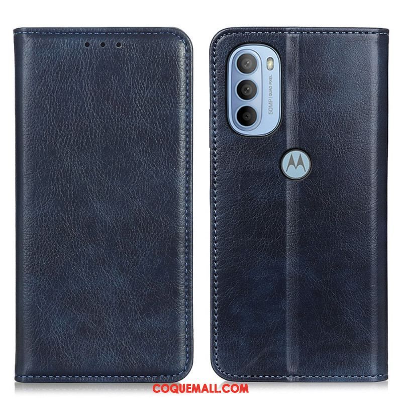 Flip Cover Moto G41 / G31 Cuir Fendu Mat