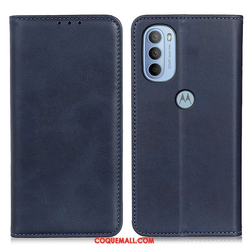 Flip Cover Moto G41 / G31 Cuir Litchi Fendu