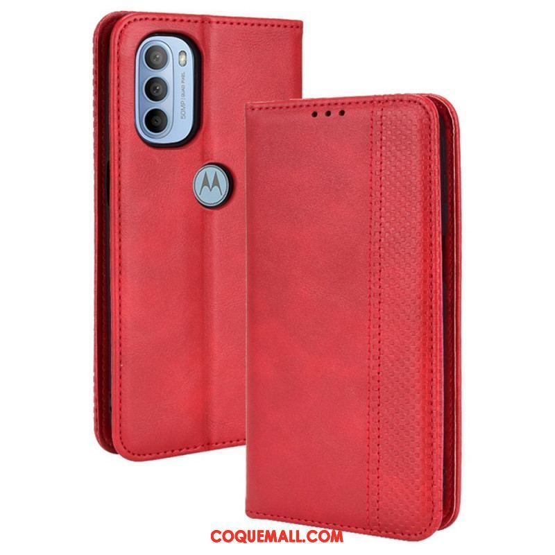 Flip Cover Moto G41 / G31 Effet Cuir Vintage Stylisé