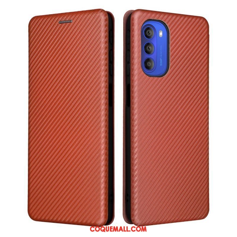 Flip Cover Moto G51 5G Silicone Carbone Coloré