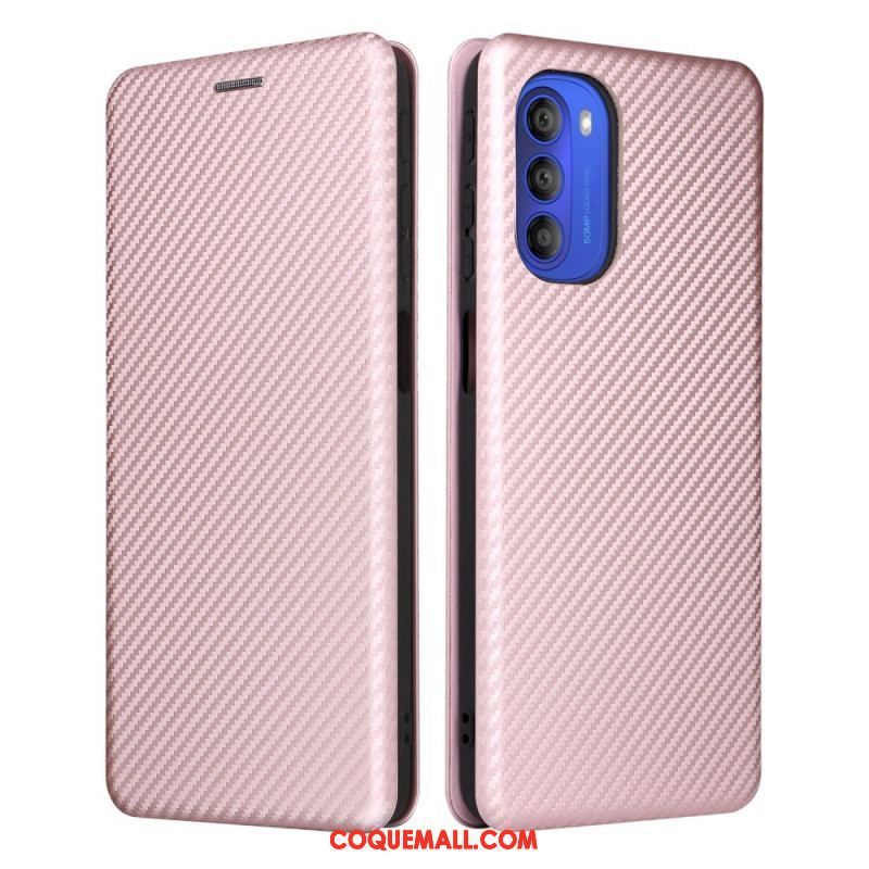 Flip Cover Moto G51 5G Silicone Carbone Coloré