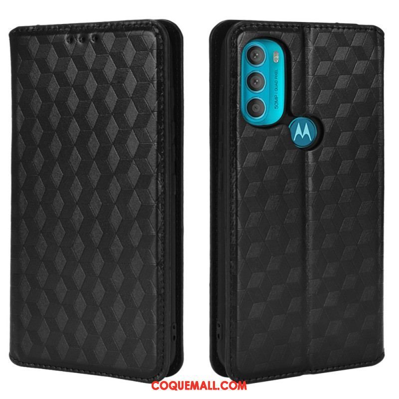 Flip Cover Moto G71 5G Effet Cuir Diamant