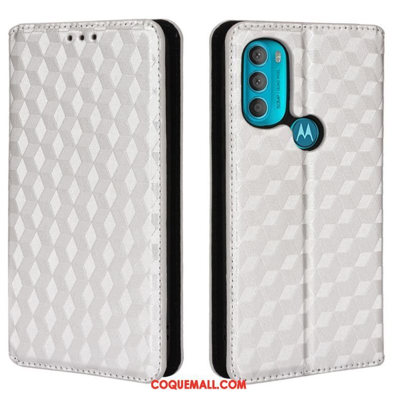 Flip Cover Moto G71 5G Effet Cuir Diamant