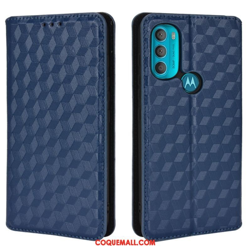 Flip Cover Moto G71 5G Effet Cuir Diamant